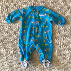 Carter’s Infant Footed Bodysuit Size 3 Month Blue w/Animal Theme